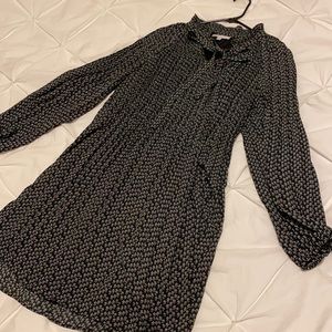 Long sleeve pleated dress